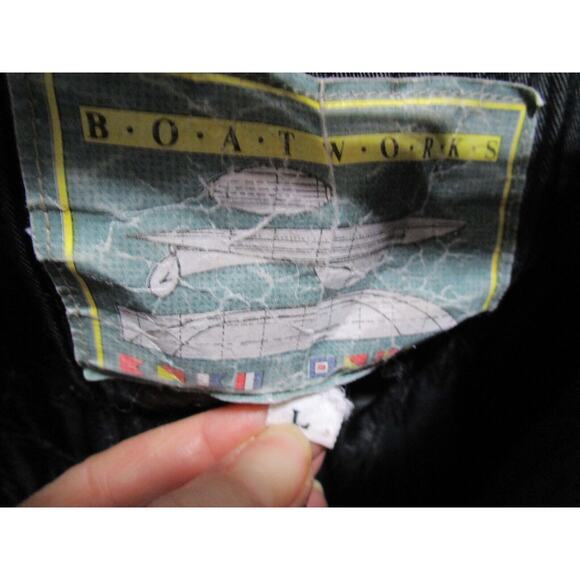 Boat Works Navy Blue Wool Blend Thick Quilt Lined Shirt Jacket Men Sz L - Picture 11 of 12